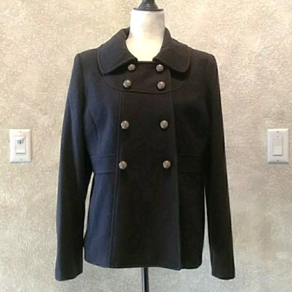 Milton Military Style Wool Pea Coat Sz L Lk.New - Picture 1 of 9